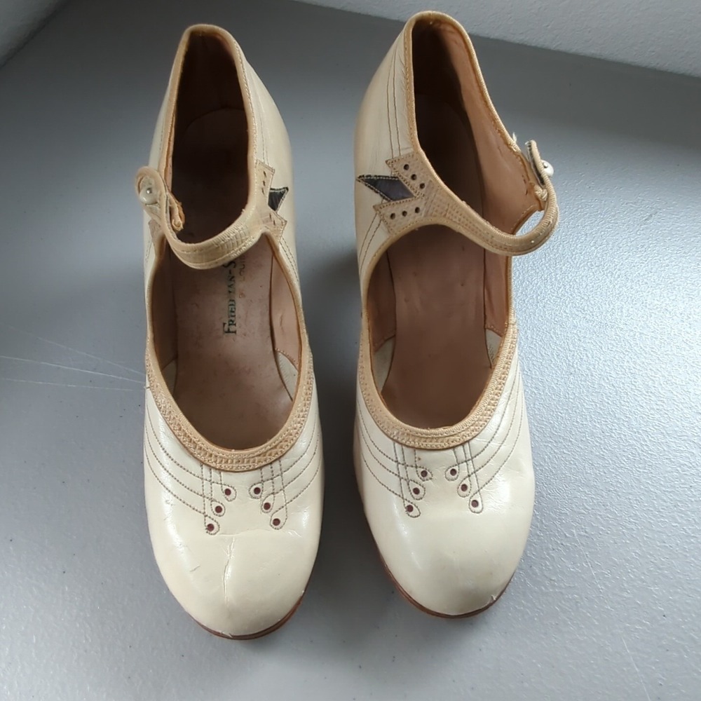 Antique Womens Heel Shoes Freidman Shelby St. Louis Children's Size 1 Theatre - Picture 3 of 13